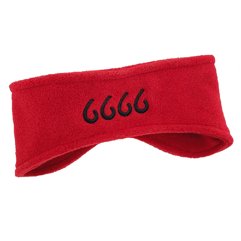 Beanies & headbands for full-day use-Four Sixes Red Fleece Headband