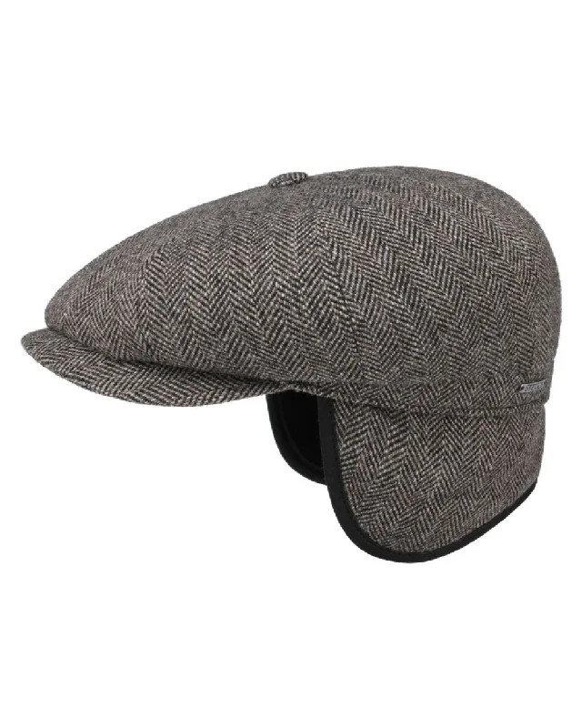 Beanies & headbands for craft fans-Stetson Hatteras Classic Ear Flaps Flat Cap