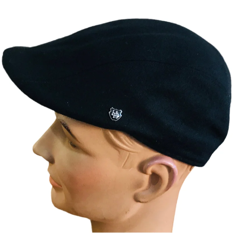 Wool hats for business casual-Duckbill Ivy Cap Melton Wool Navy Small - Last one!