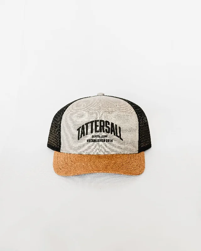 Beanies & headbands for business casual-Tattersall Grey/Black Mesh Back Hat