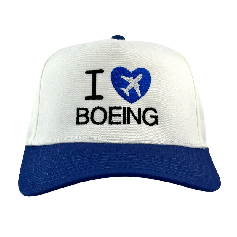 Beanies & headbands for work days-I LOVE BOEING Hat CUSTOM EMBROIDERED