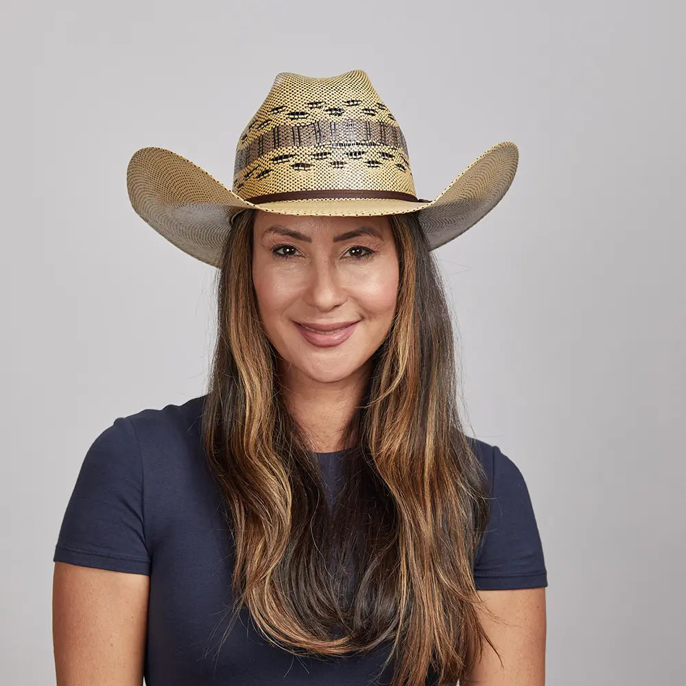 Womens Hats with neat charm-Cisco | Womens Straw Cattleman Cowgirl Hat