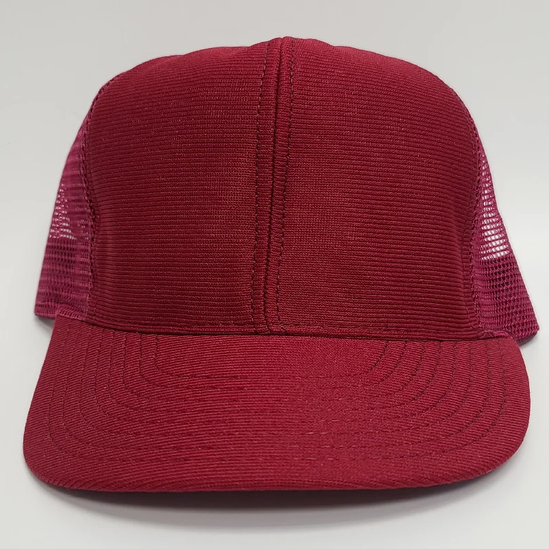 Beanies & headbands for all years-Vintage Blank Maroon High Crown Trucker Hat