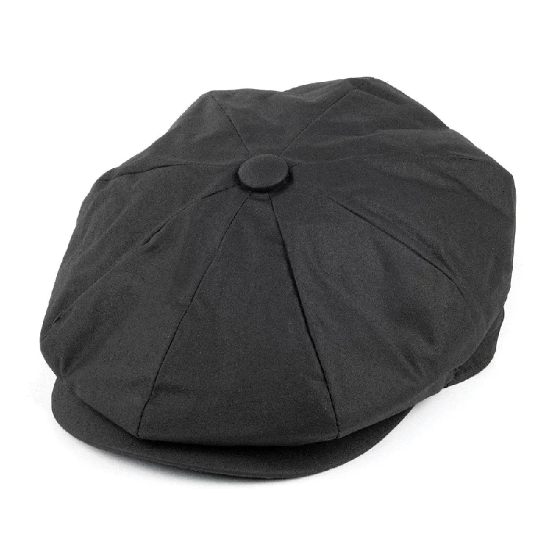 Beanies & headbands for outdoor fun-Oilcloth Newsboy Cap - Black