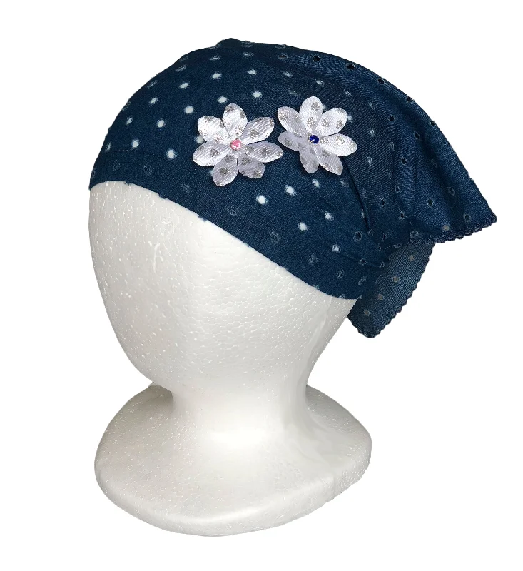 Beanies & headbands for daily wear-Jeans Bandana Hat for Girls