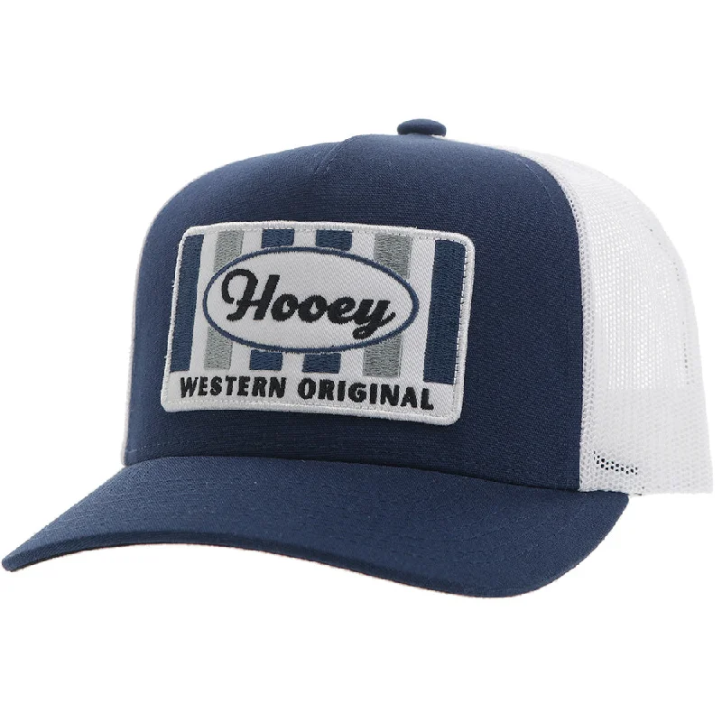 Beanies & headbands for weekday wear-"Sudan" Hooey Hat Navy/White w/Patch