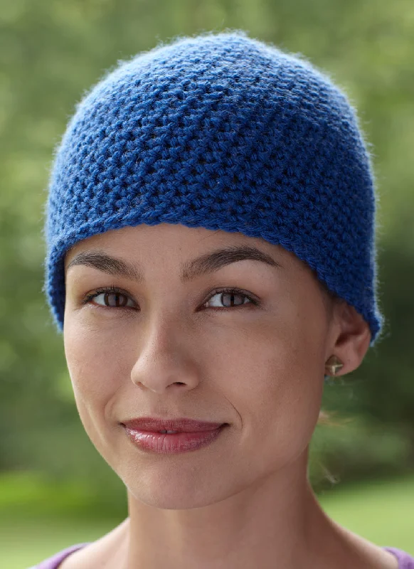 Beanies & headbands for snowy weather-Comforting Blue Cap (Crochet)