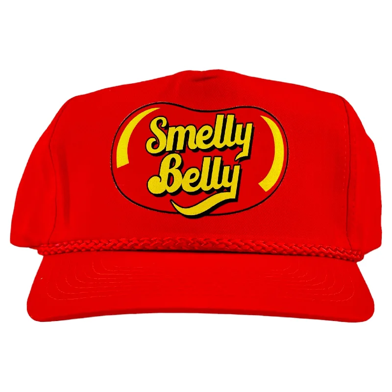 Beanies & headbands for tan colors-SMELLY BELLY SNAPBACK custom printed