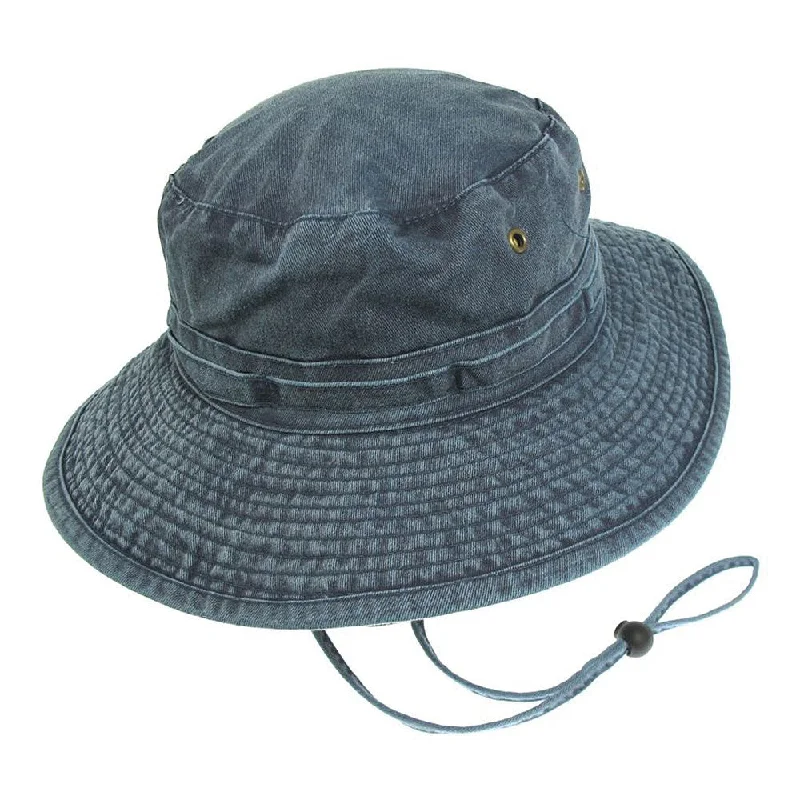 Beanies & headbands for school looks-Packable Cotton Boonie Hat - Navy Blue