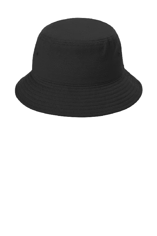 Bucket hats name tag-Wool hats for pet retreats-Port Authority Mens Classic Twill Bucket Hat - Black - New