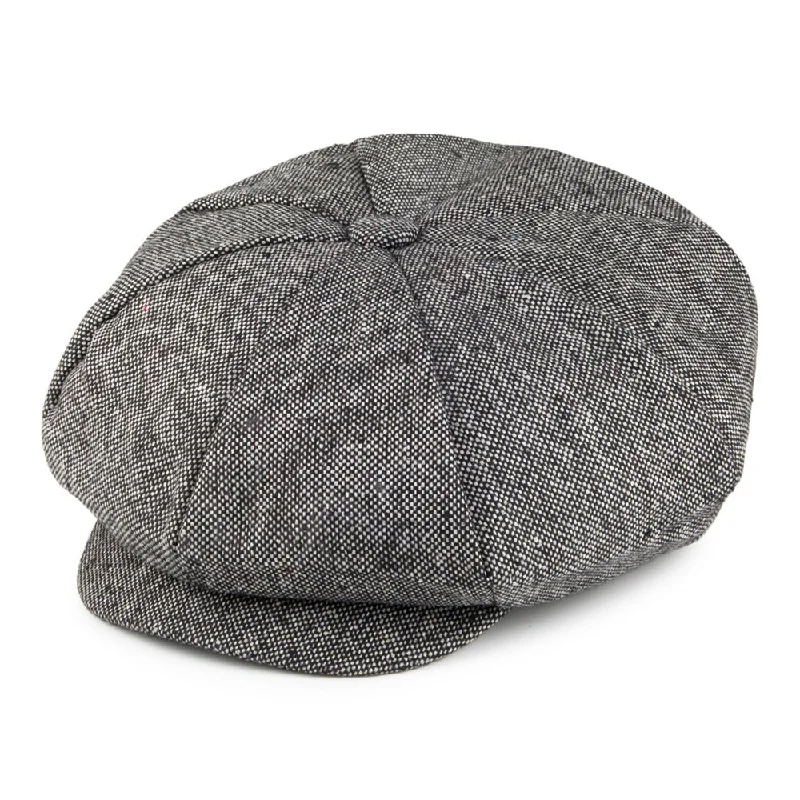 Beanies & headbands for cool fabric-Marl Tweed Big Apple Cap - Black