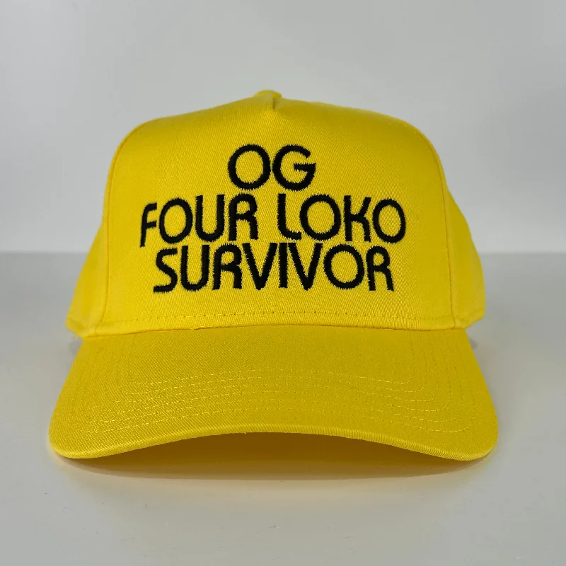 Beanies & headbands for style kicks-OG Four Loko Survivor Custom Embroidered SnapBack Hat Cap