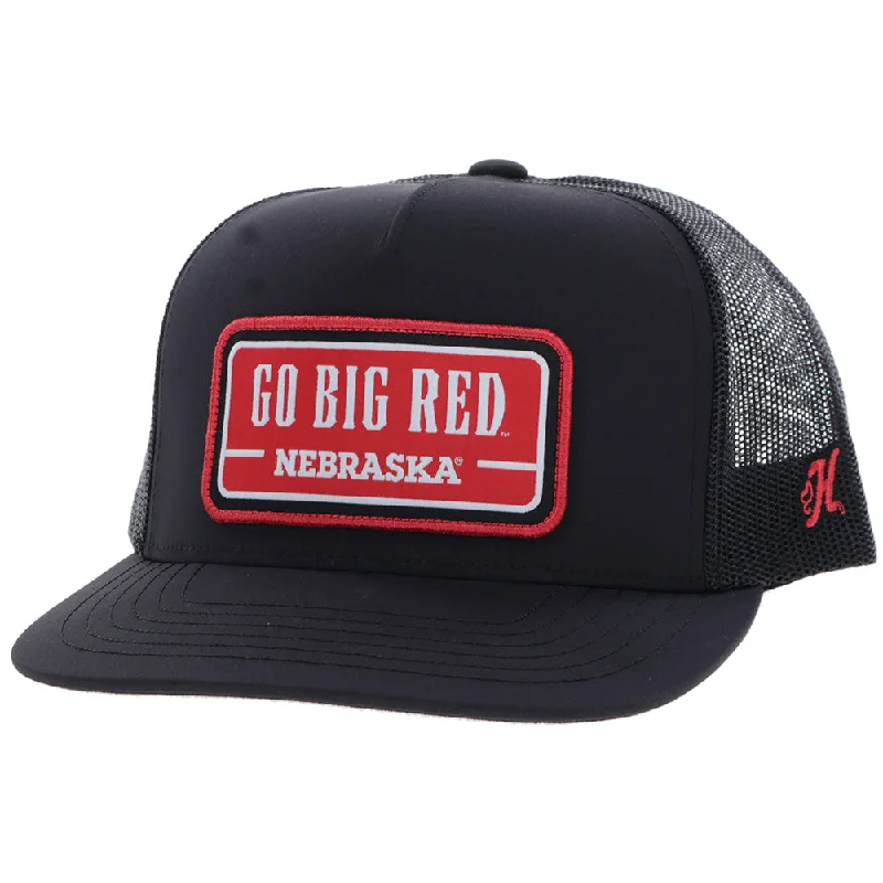 Beanies & headbands for cute adds-University Of Nebraska Hat Black w/ Go Big Red Patch