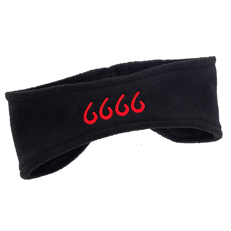 Beanies & headbands for night vibes-Four Sixes Black Fleece Headband