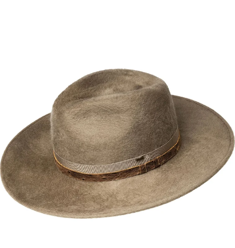 Wool hats for artists-Bailey of Hollywood Croft Fedora Wool Beaver finish - Taupe