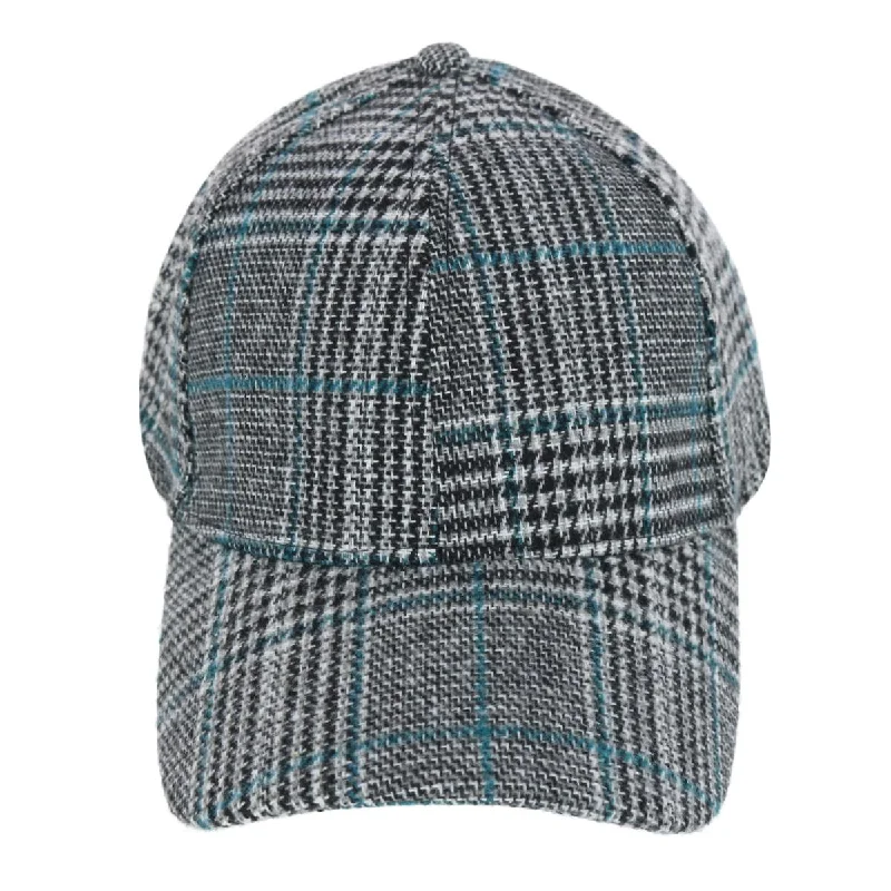 Baseball caps unboxing-Baseball caps unboxing-Baseball Caps with Grid Prints-Women's Menswear Houndstooth Plaid Baseball Cap