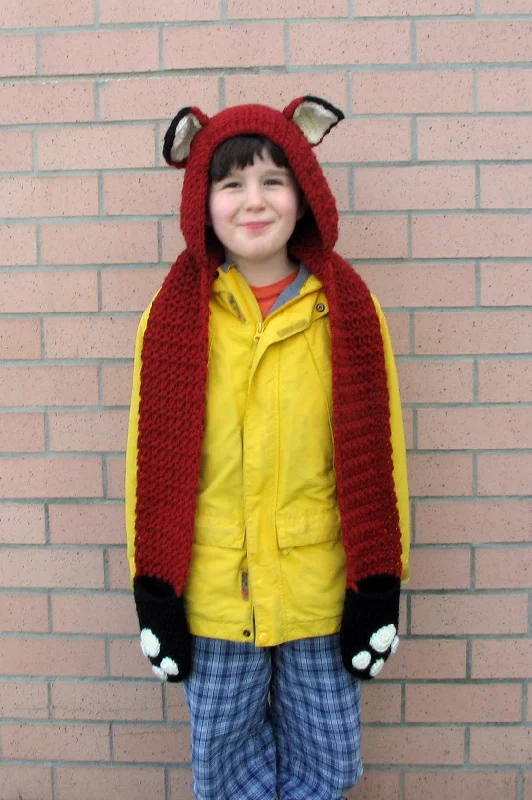 Beanies & headbands for twist bands-Fox Scoodie with Pockets Pattern (Knit)