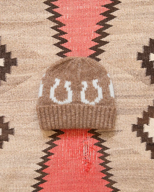 Beanies & headbands for work days-Alpaca Horseshoe Beanie - Dark Brown