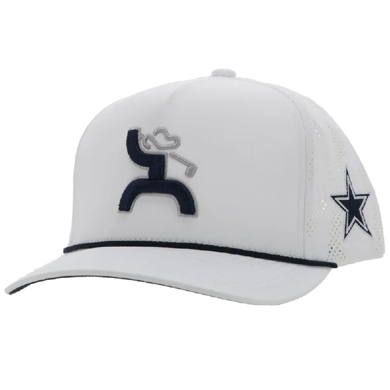 Beanies & headbands for design work-"Dallas Cowboys"  Cowboy Golf Hat White w/Cowboys Logo