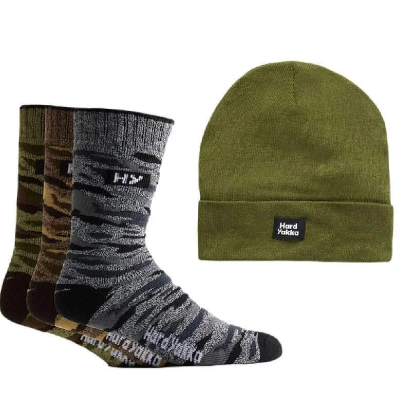 Beanies & headbands for play looks-Hard Yakka Crew Sock and Beanie Bundle