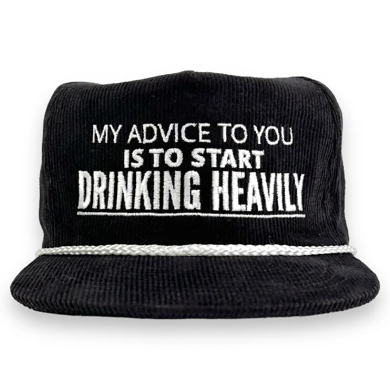 Beanies & headbands for big cases-MY ADVICE TO YOU IS TO START DRINKING HEAVILY HAT Custom Embroidered