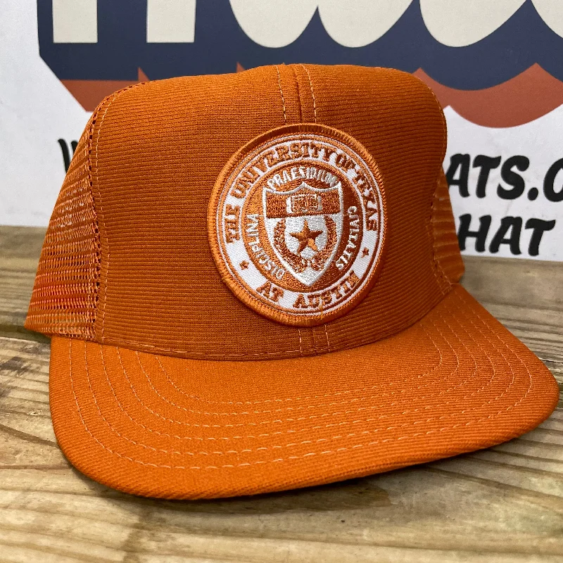 Beanies & headbands for casual days-Custom University of Texas at Austin Vintage Patch Mesh Snapback Trucker Cap Hat Made in USA Original