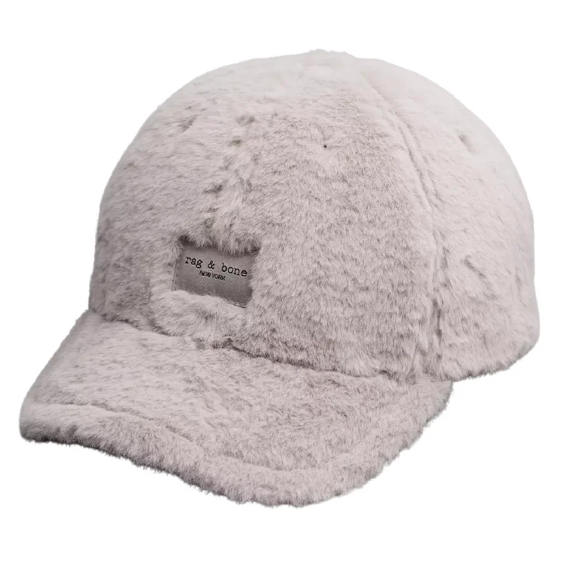 Baseball caps white collar-Baseball caps white collar-Baseball Caps with Worn Look-Addison Faux Fur Baseball Cap In Grey