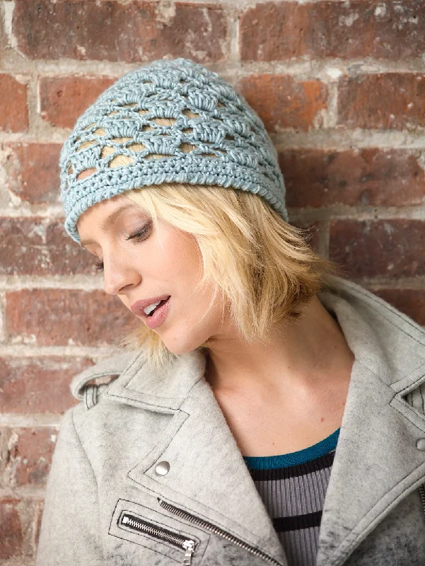 Beanies & headbands for slipper cozies-Mod Lace Hat Pattern (Crochet) - Version 1