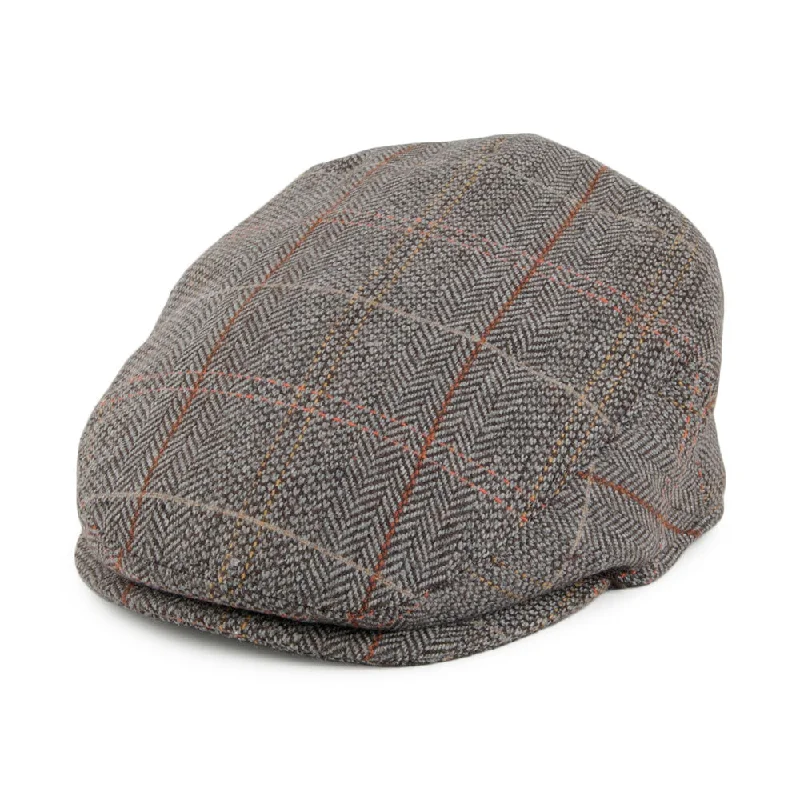 Beanies & headbands for little ones-Kids Tweed Flat Cap - Brown-Grey