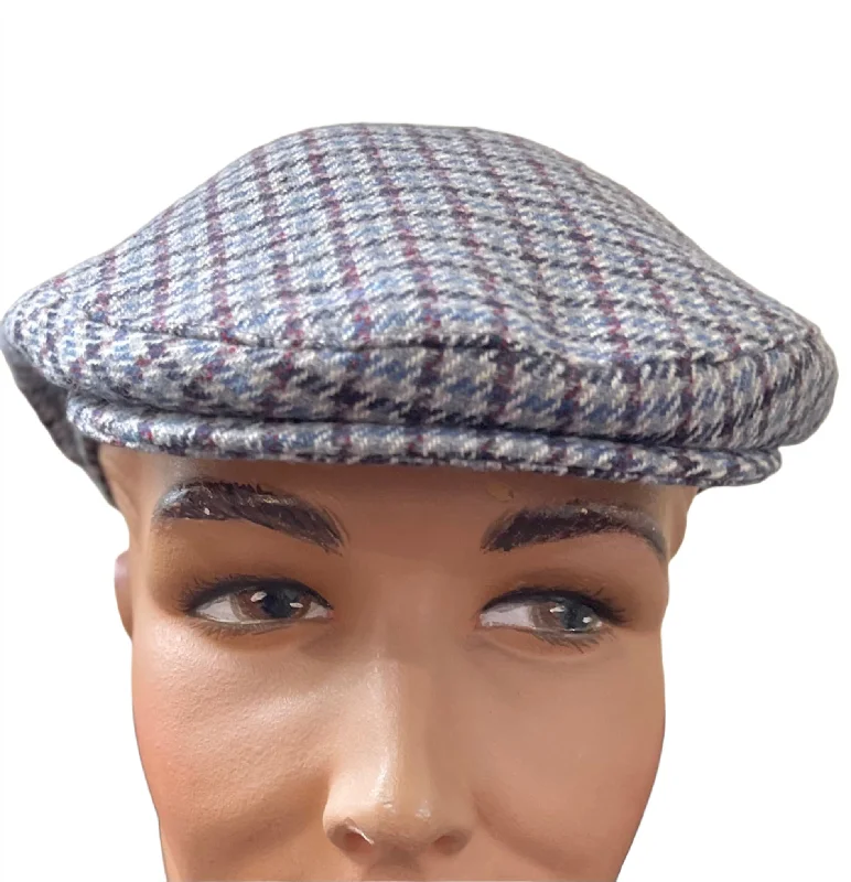 Wool hats for athletes-Linney County Cap - Wool Blend Tweed - Blues and Plum