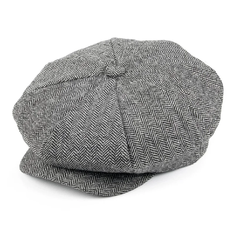 Beanies & headbands for family wear-Herringbone Big Apple Cap Grey Wholesale Pack