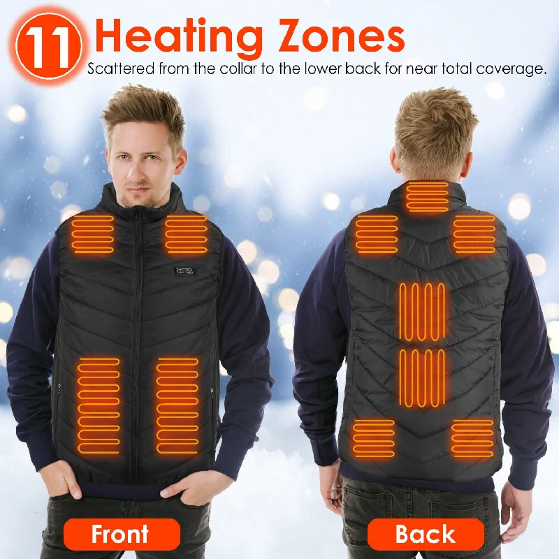 Womens Hats with wave patterns-USB Heated Vest – Electric Thermal Jacket for Men & Women, 3 Temperature Levels