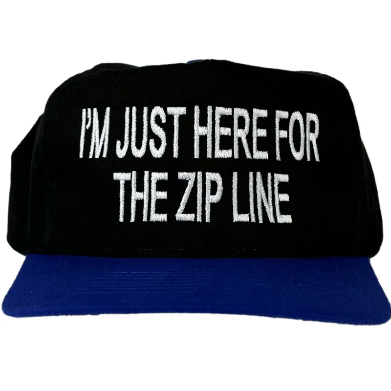 Beanies & headbands for striped looks-I'm Just Here for the Ziplines custom embroidered hat I think you should affirm