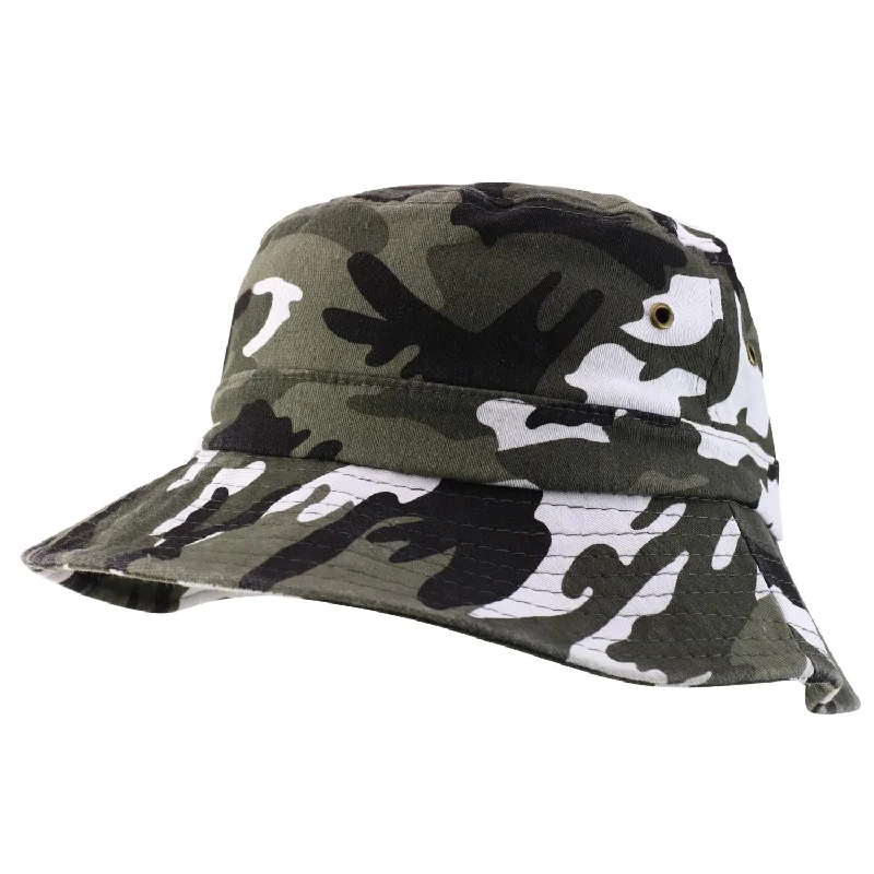 Bucket hats athletic-Wool hats neutral tones-Short Brim Polyester Bucket Hat - Urban Camo