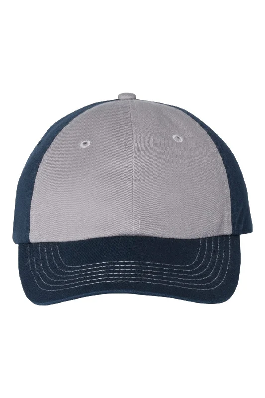 Mens hats for dune trails-Mens hats for bird watching-Valucap Mens Adult Bio-Washed Classic Adjustable Dad Hat - Grey/Navy Blue