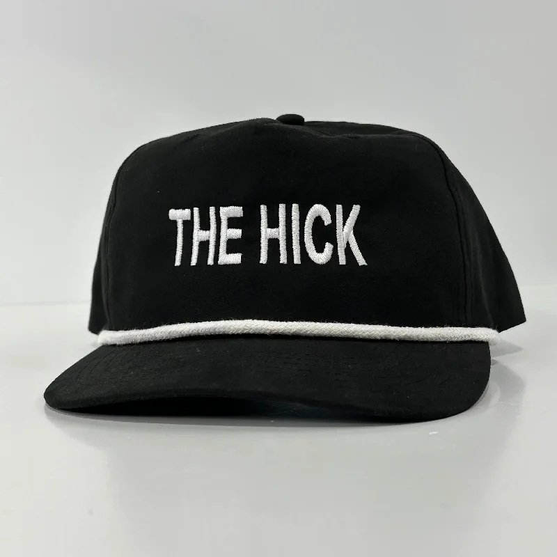 Beanies & headbands for design work-THE HICK White Rope Mid Crown SnapBack Cap Hat ￼Custom Embroidered ￼