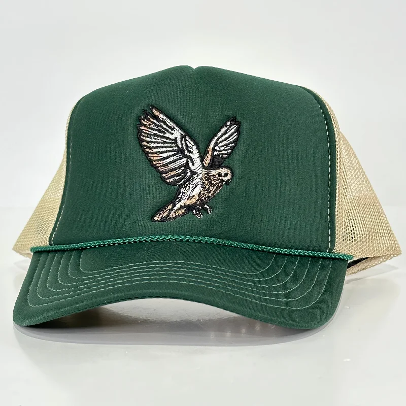 Beanies & headbands for skate parks-DOVE HUNTING HAT Khaki Mesh Green Foam Front SnapBack Trucker Cap Hat