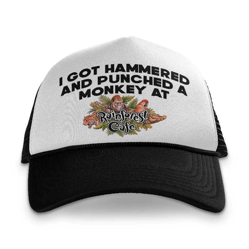 Beanies & headbands for light wear-I Got Hammered And Punched A Monkey Custom Printed Hat