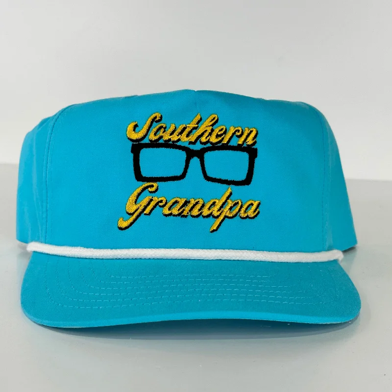 Beanies & headbands for mountain biking-Southern Grandpa Rope SnapBack CAP FUNNY HAT CUSTOM EMBROIDERED COLLAB JUSTIN STAGNER