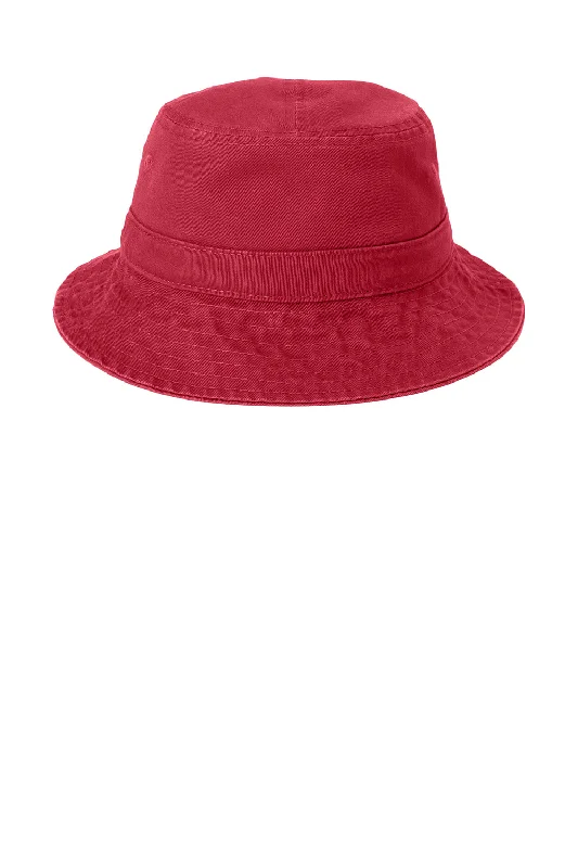 Bucket hats guide-Wool hats for pet coziness-Port Authority Mens Bucket Hat - Red