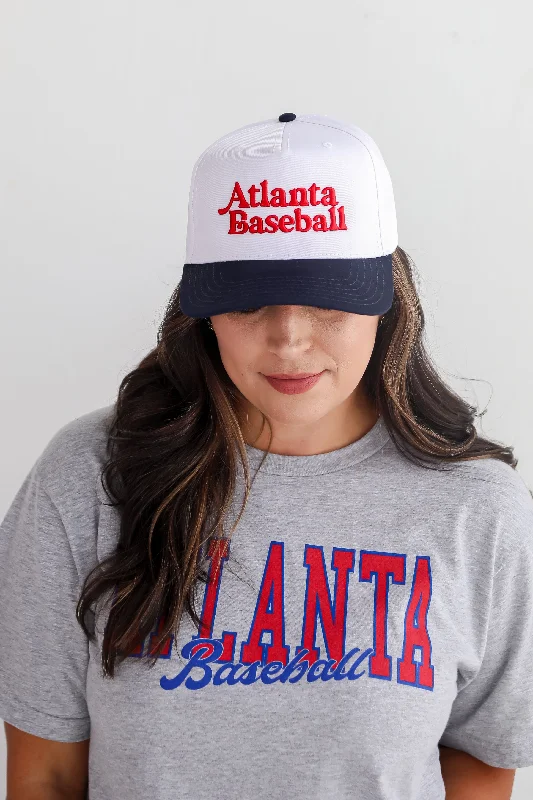 Baseball caps winner-Baseball caps winner-Baseball Caps with Line Prints-Navy Atlanta Baseball Hat