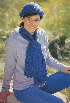 Beanies & headbands for mix styles-Felted Brimmed Beanie Hat and Scarf Pattern (Knit)