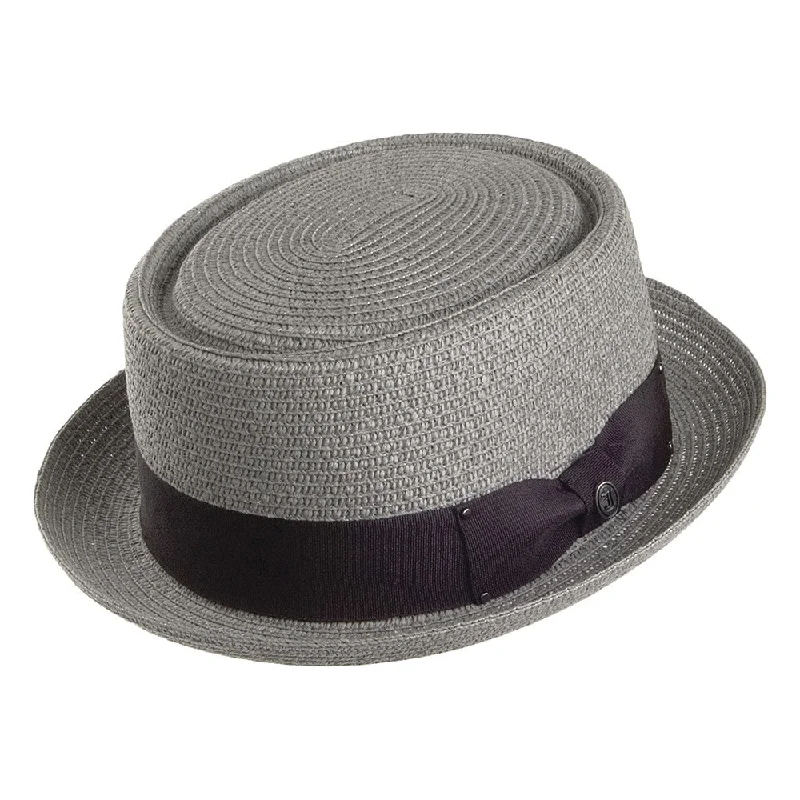 Beanies & headbands for bulk buys-Toyo Braided Pork Pie Hat - Grey