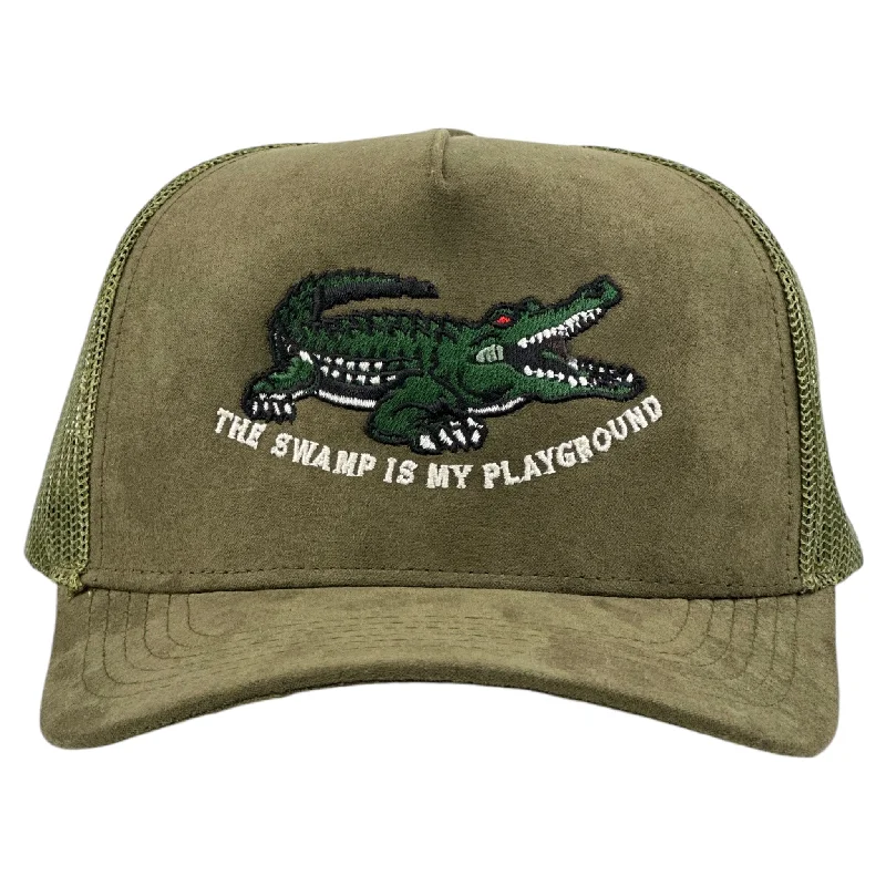 Beanies & headbands for rare finds-The Swamp Is My Playground Alligator Hunting Season Trucker Hat