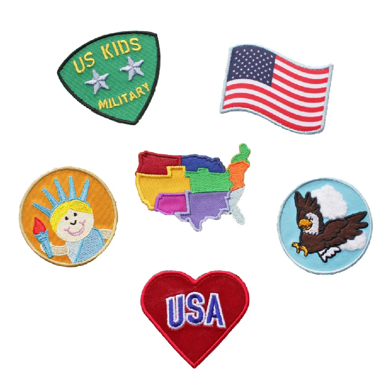 Beanies & headbands for hand clean-Hativity® U.S.A Patches (Set of 6 Patches)