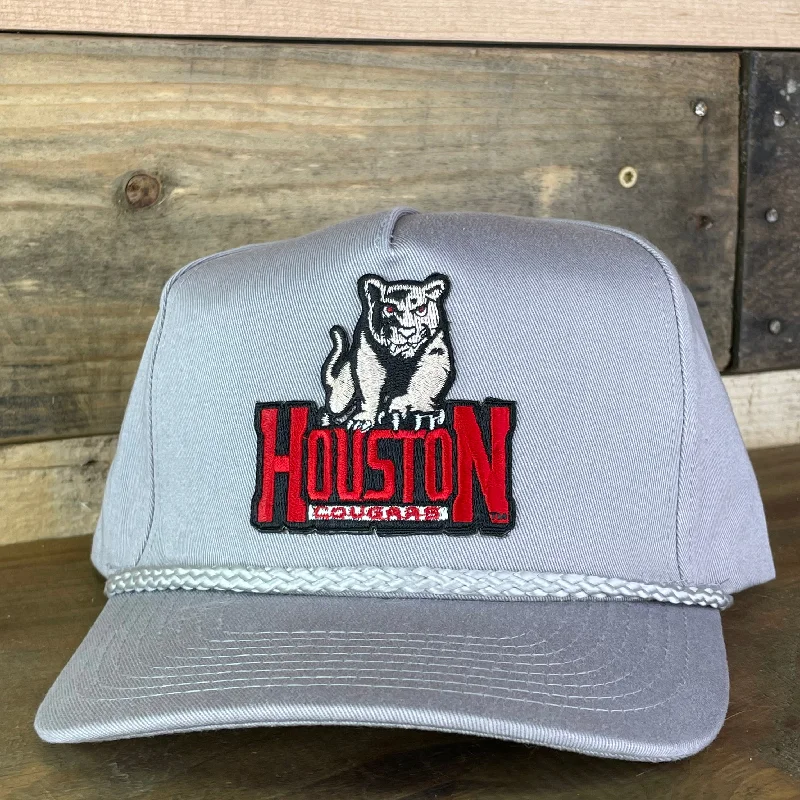 Beanies & headbands for switch outs-Custom Houston Cougars Vintage Patch Rope Golf Snapback Cap Hat