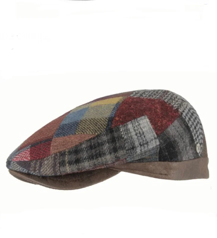 Wool hats for trendsetters-M by Flechet Patchwork Flat Cap - Wool Blend - Multi