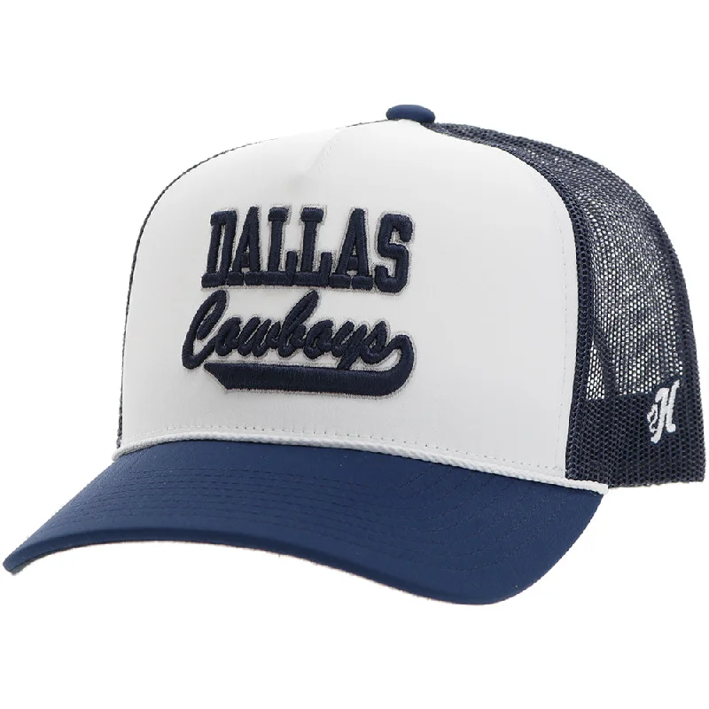 Beanies & headbands for hunting woods-"Dallas Cowboys" Hat White/Navy w/Script Logo