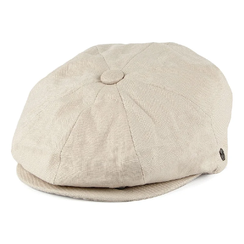 Beanies & headbands for winter holidays-Linen Newsboy Cap Natural Wholesale Pack