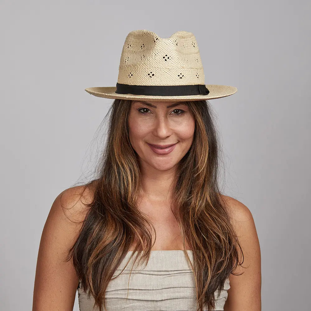 Womens Hats with flex edges-Dimitri | Womens Straw Fedora Hat